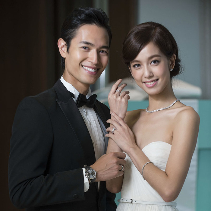 陳庭妮及男模周家漢配戴Tiffany & Co.鑽石珠寶。